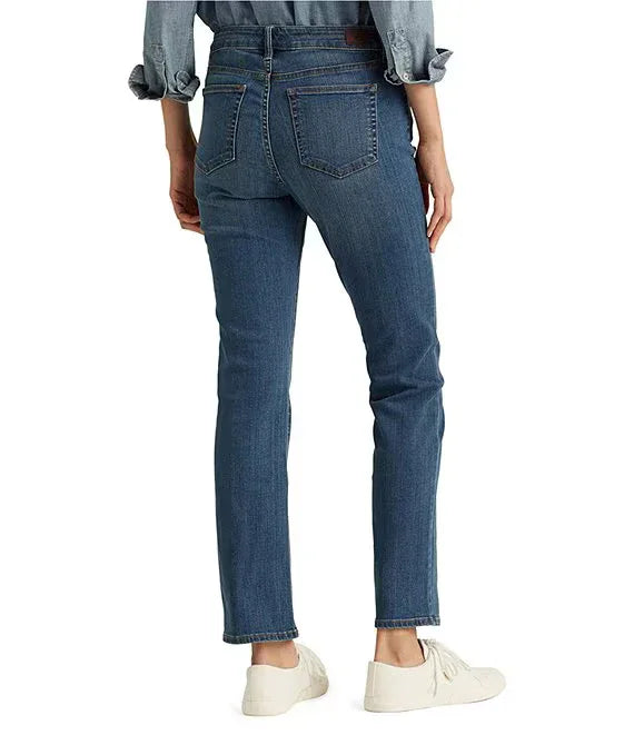 Lauren Ralph Lauren Petite Mid-Rise Straight Leg Jeans Super Stretch - Gomix Brands Outlet