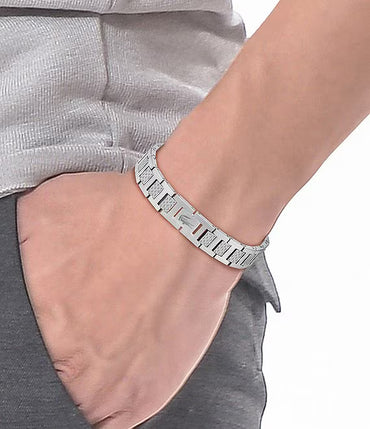 Lacoste Men's Metropole Stainless Steel Metal Link Chain Bracelet