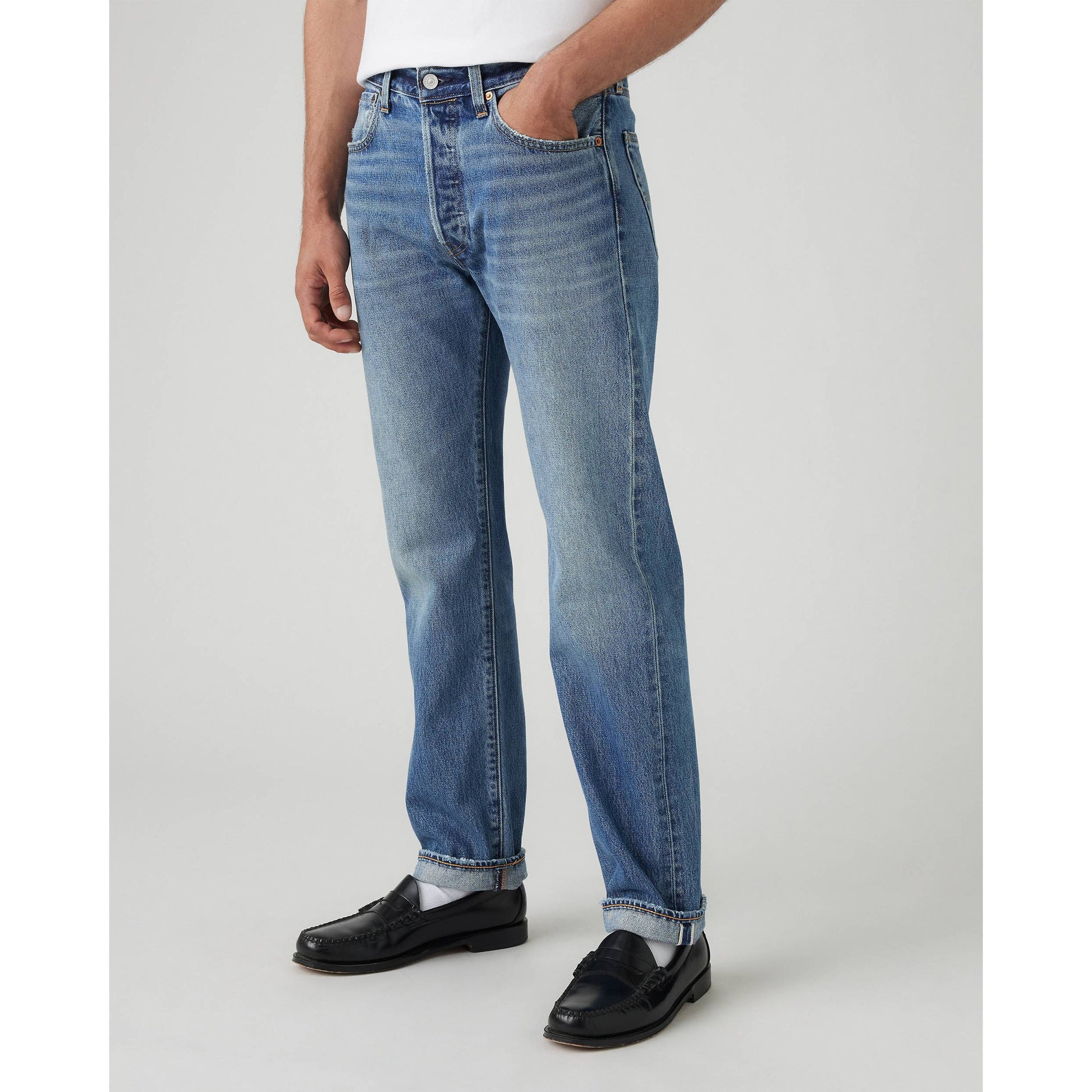 Levi's 501 Original Fit Selvedge Men's Jeans – Medium Wash
