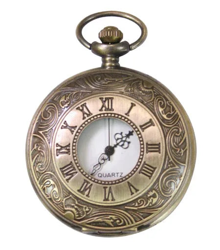 Elegant Antique Gold Quartz Pocket Watch with Chain - Historical Style Timepiece - Gomix Brands Outlet