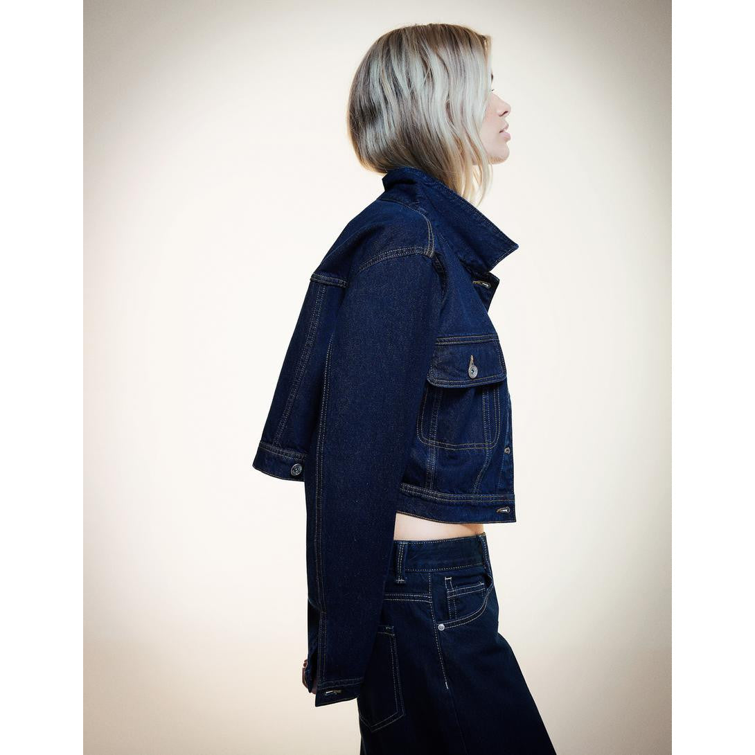 Women's Stylish Cropped Denim Jacket - Versatile Everyday Fashion Outerwear