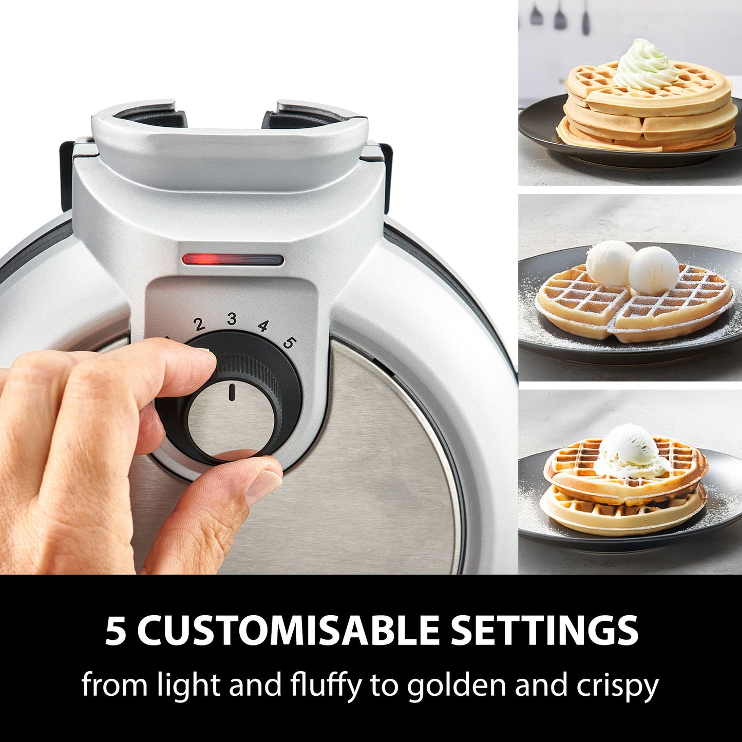 CASO Design WaffleUp Vertical Belgian Waffle Maker 5 Levels
