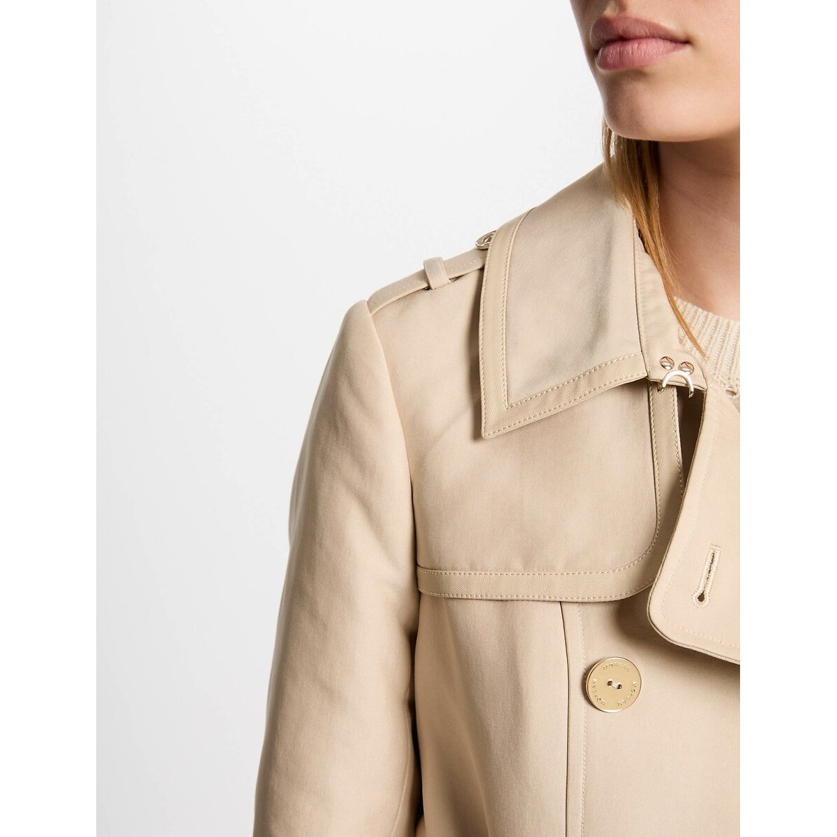 Morgan Beige Long Belted Trench Coat – Mid‑Length Tailored