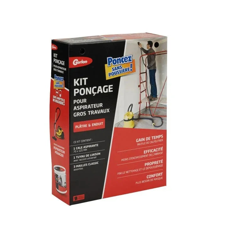 Gerlon Dust-Free Heavy Duty Sanding Kit for Drywall Plaster Vacuum Cleaners - Gomix Brands Outlet