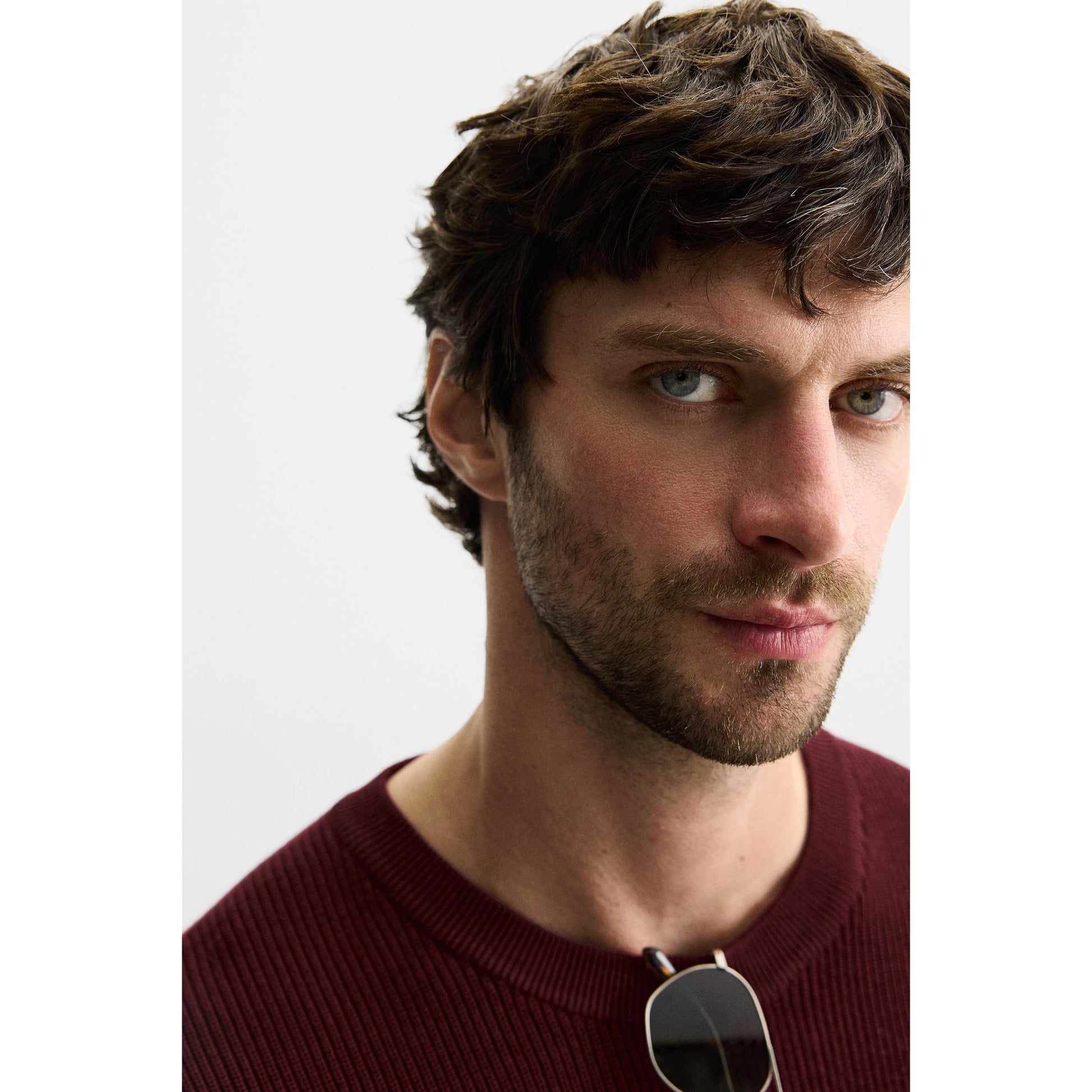 Comfortable Men's Purl Knit Sweater: Relaxed Fit, Spun Cotton, Ribbed Trims