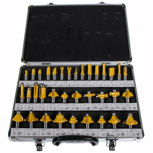 35-Piece Premium Carbide Router Bit Set with Durable Case
