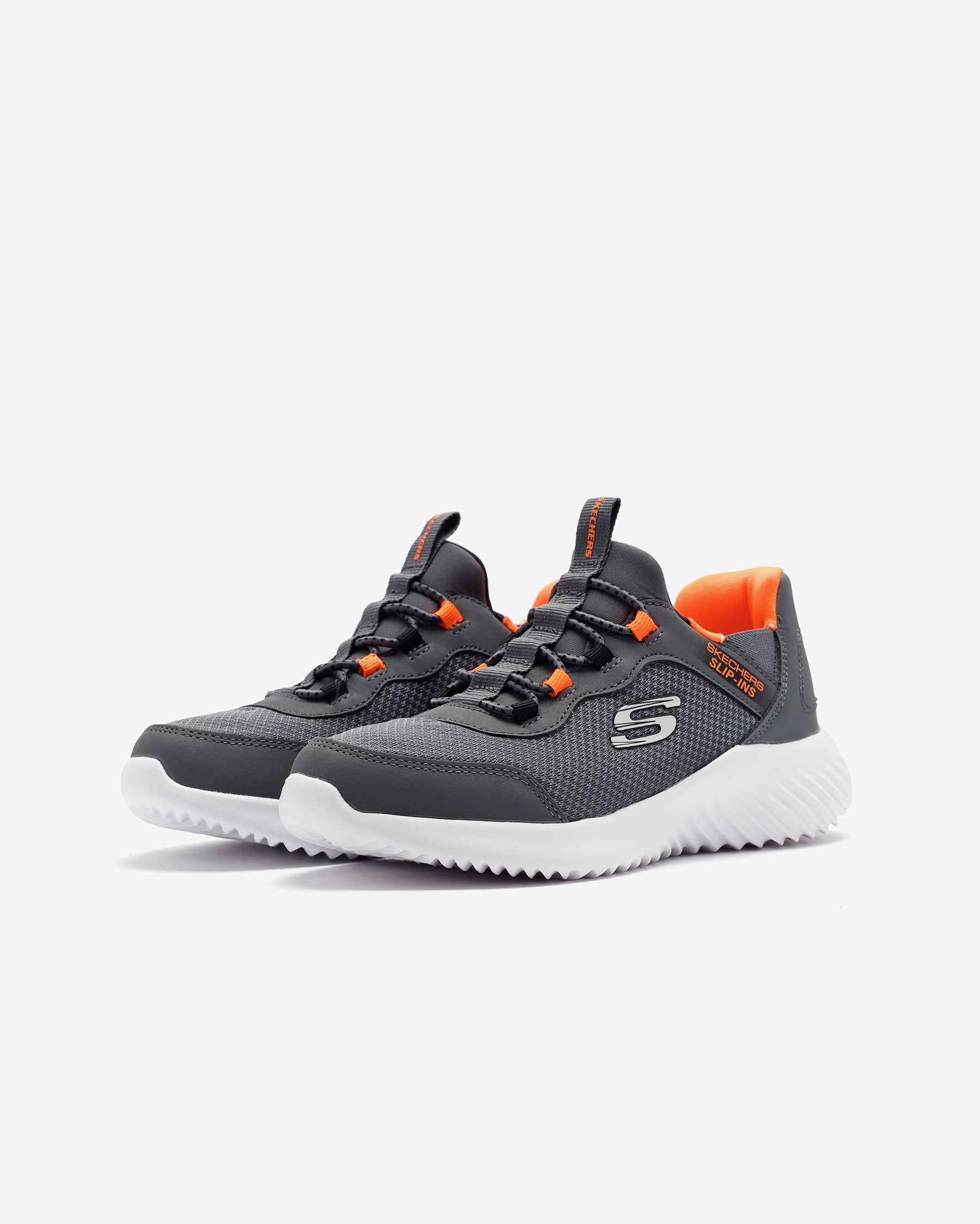 Skechers Bounder Brisk-Burst Grey Kids Large Boy Sport Shoe