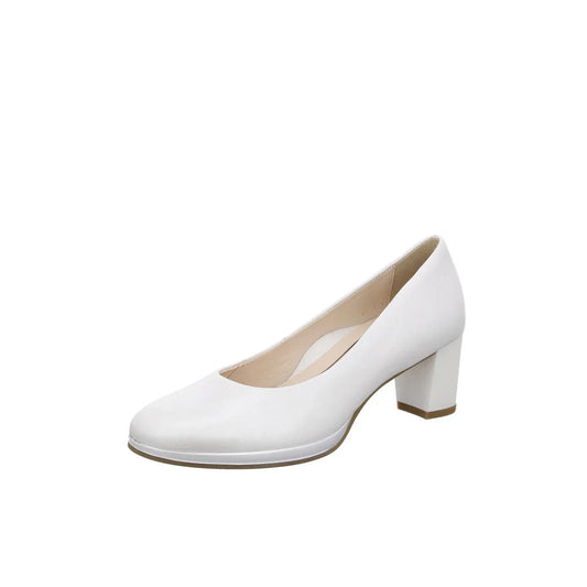ara Women's Orly Offwhite Leather Court Shoes with HighSoft Comfort Heel. - Gomix Brands Outlet