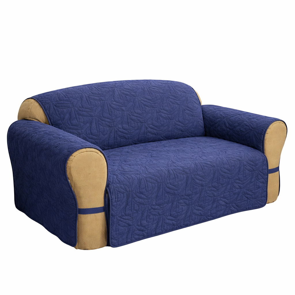 COVER SOFA Textile Solutions 1-Piece Ultimate Faux Suede XL Sofa Furniture Cover Slipcover, Navy