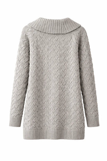 Lands' End Montana Cardigan Sweater with Cable Knit - Gomix Brands Outlet