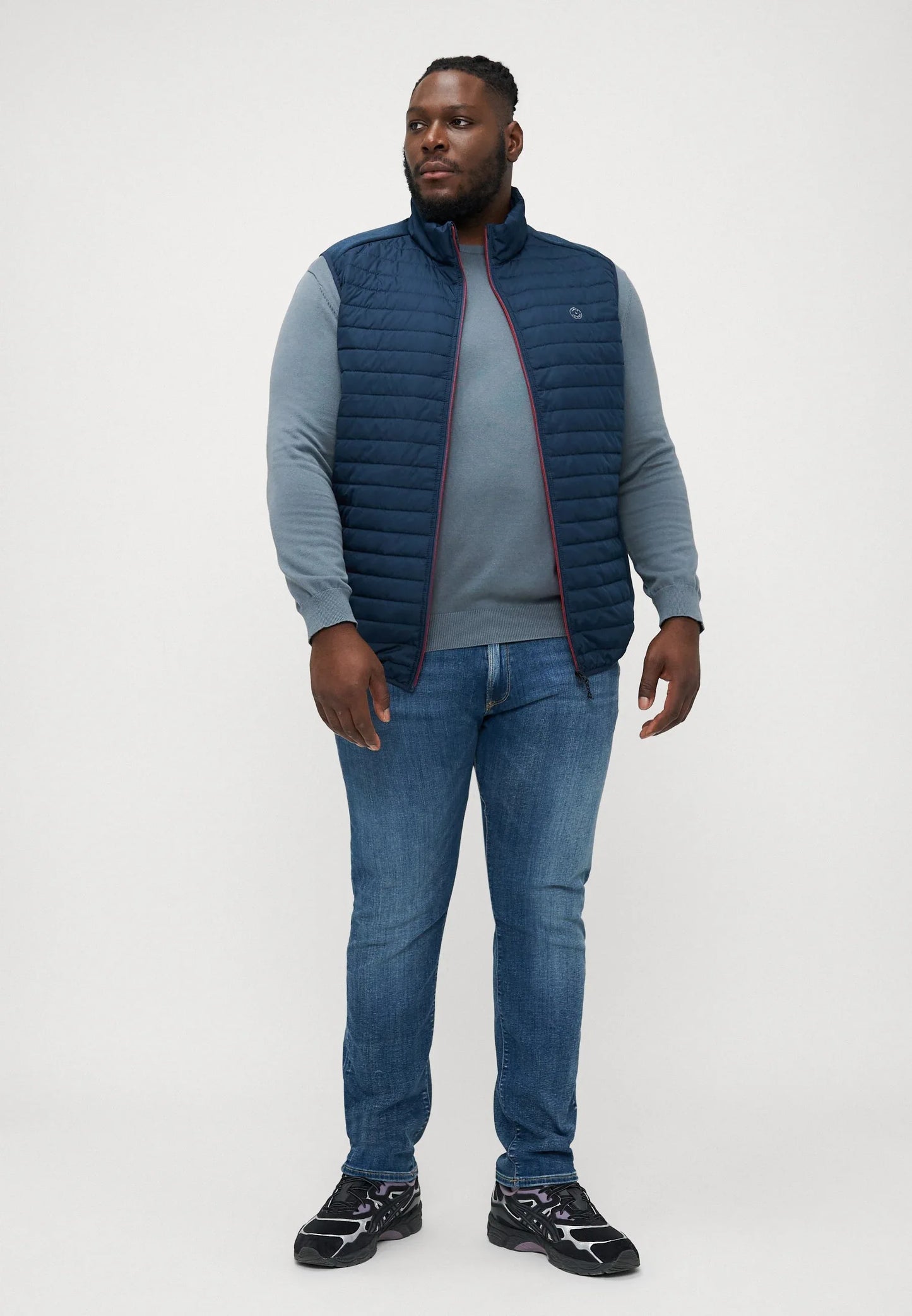 Jack & Jones Men's JJEMULTI Quilted Bodywarmer Vest, High Collar, Navy Blazer - Gomix Brands Outlet
