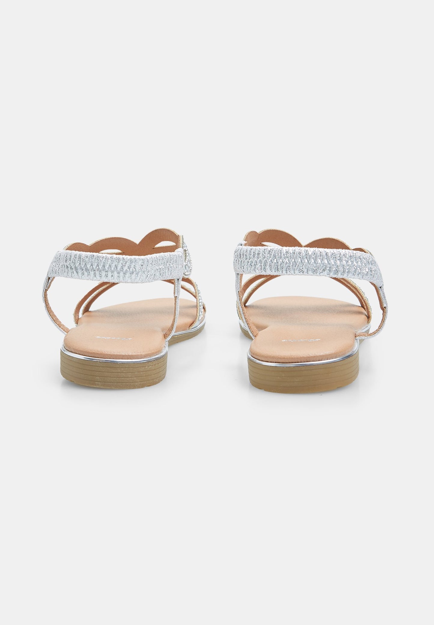 Bata Women's Silver Rhinestone T-Bar Flat Sandals: Sparkle, Style, Comfort