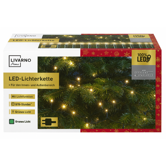 LIVARNO Home Dimmable 100 LED Warm White Fairy String Lights Outdoor IP44 Timer