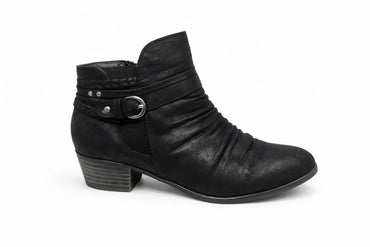 YUU Norah Faux Leather Block Heel Bootie - Gomix Brands Outlet