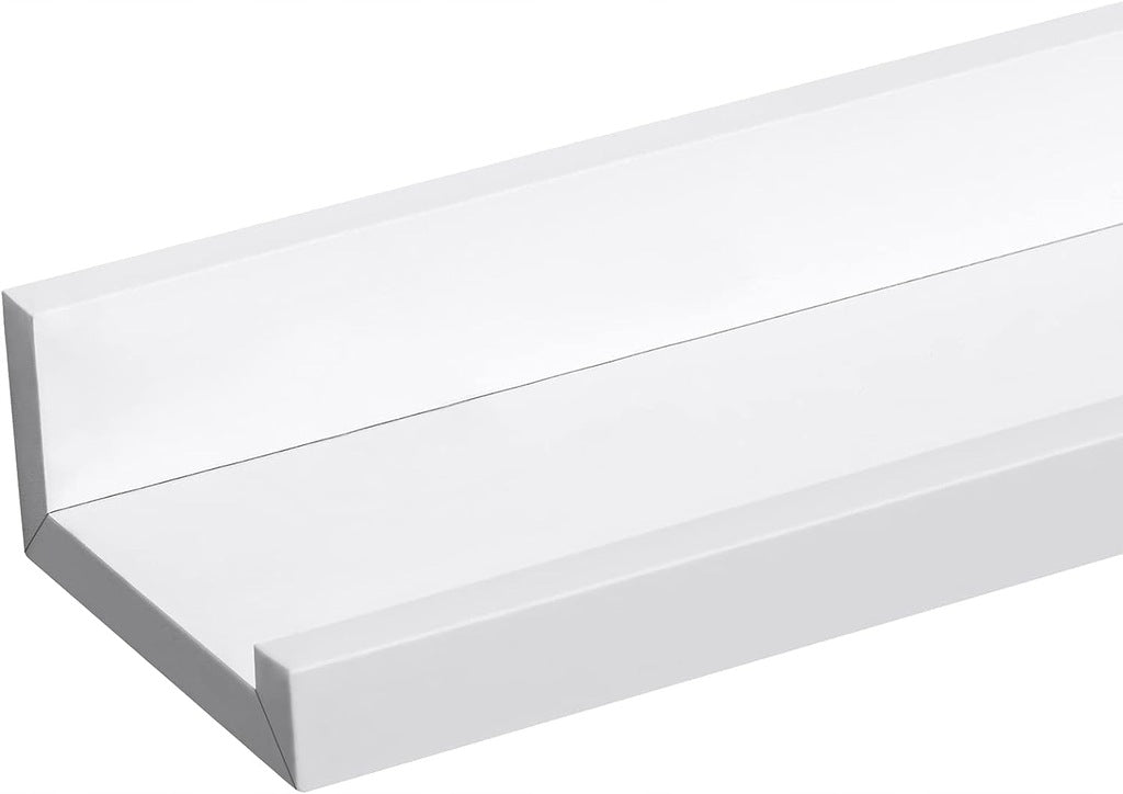 WOLTU Modern White Floating Wall Shelves Set, 3 Piece Display Ledges
