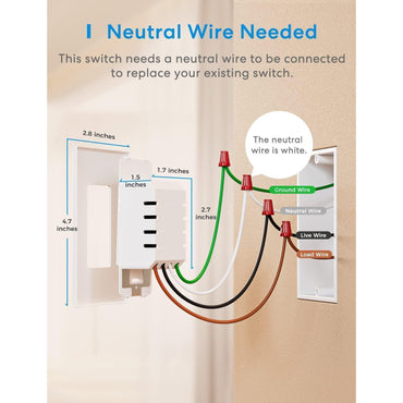 Meross MSS510HK Smart Light Switch – HomeKit, Alexa, Google Assistant