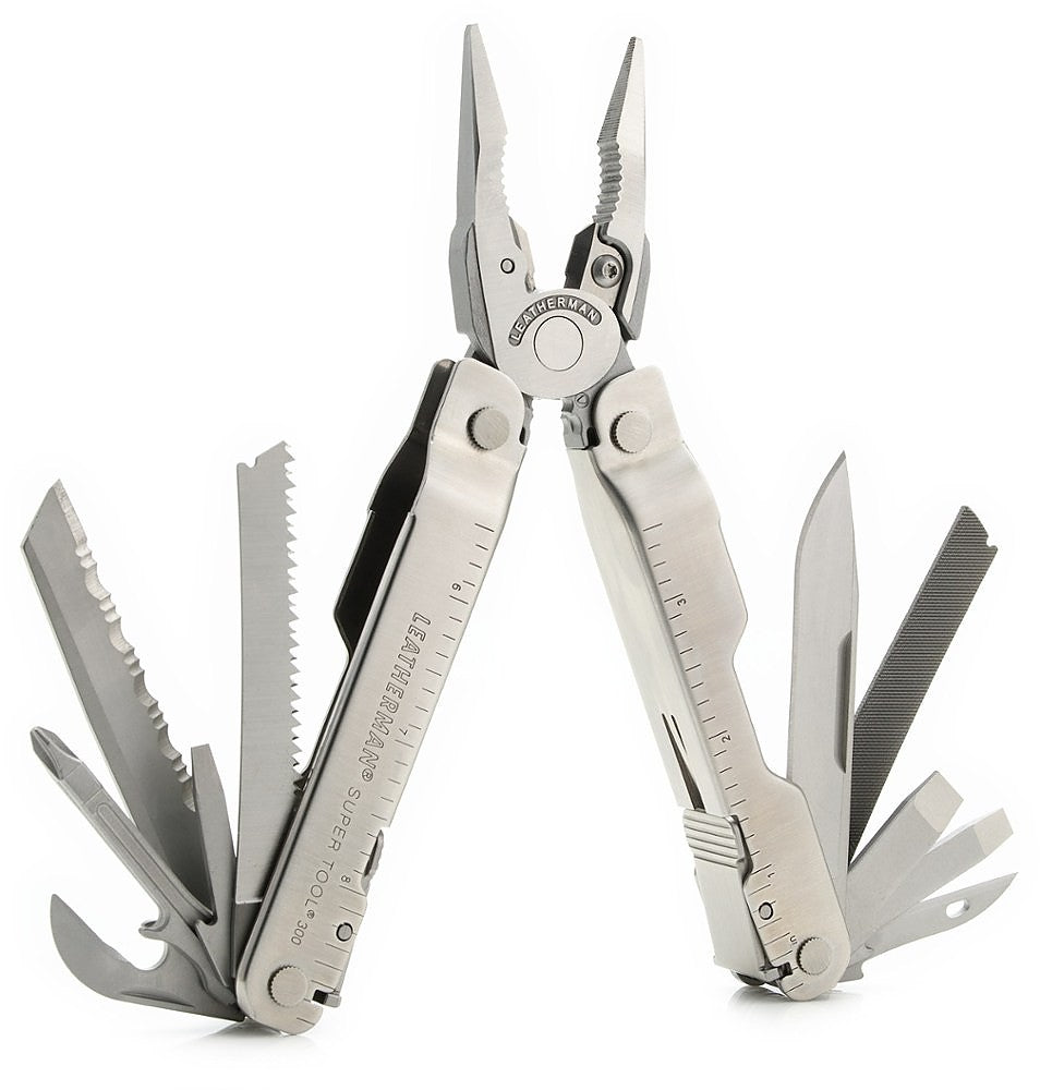 Leatherman Super Tool 300 Heavy-Duty Multi-Tool, 19-in-1, Stainless Steel, Gray