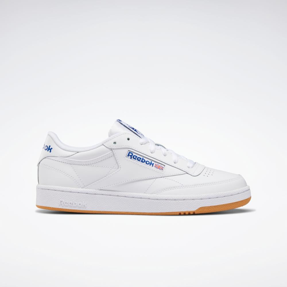 Reebok Club C 85 Men's White Royal Gum Leather Sneakers