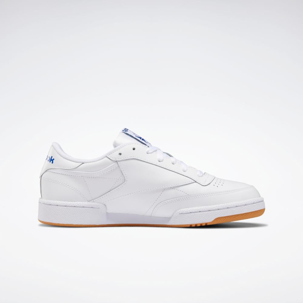 Reebok Club C 85 Men's White Royal Gum Leather Sneakers
