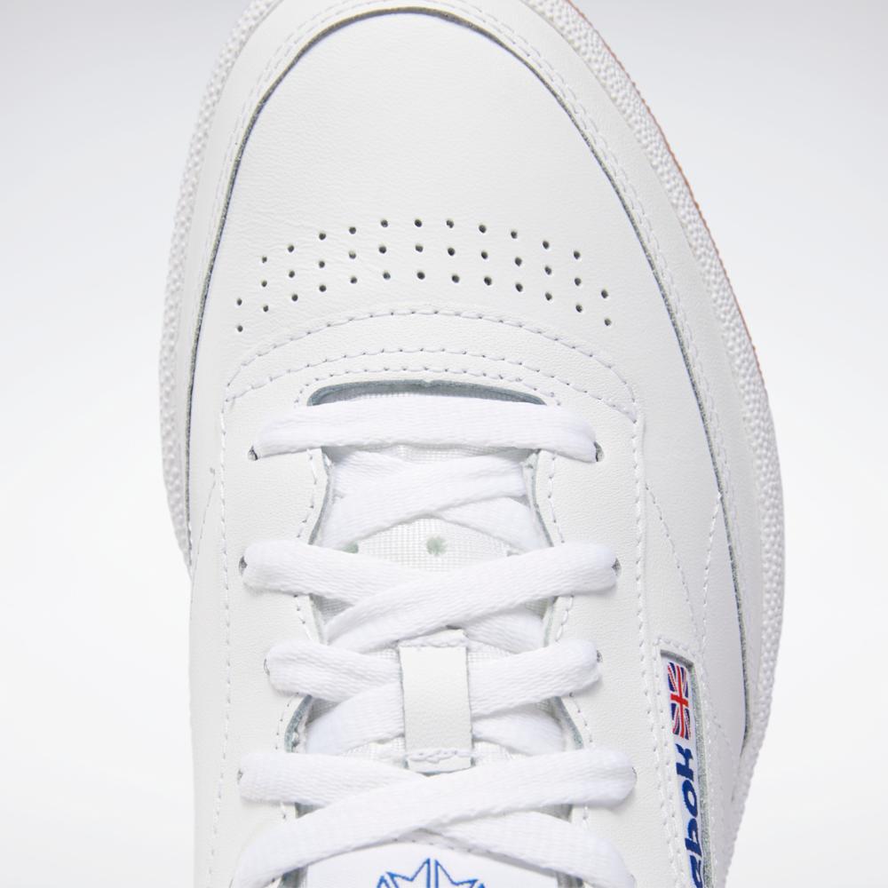 Reebok Club C 85 Men's White Royal Gum Leather Sneakers