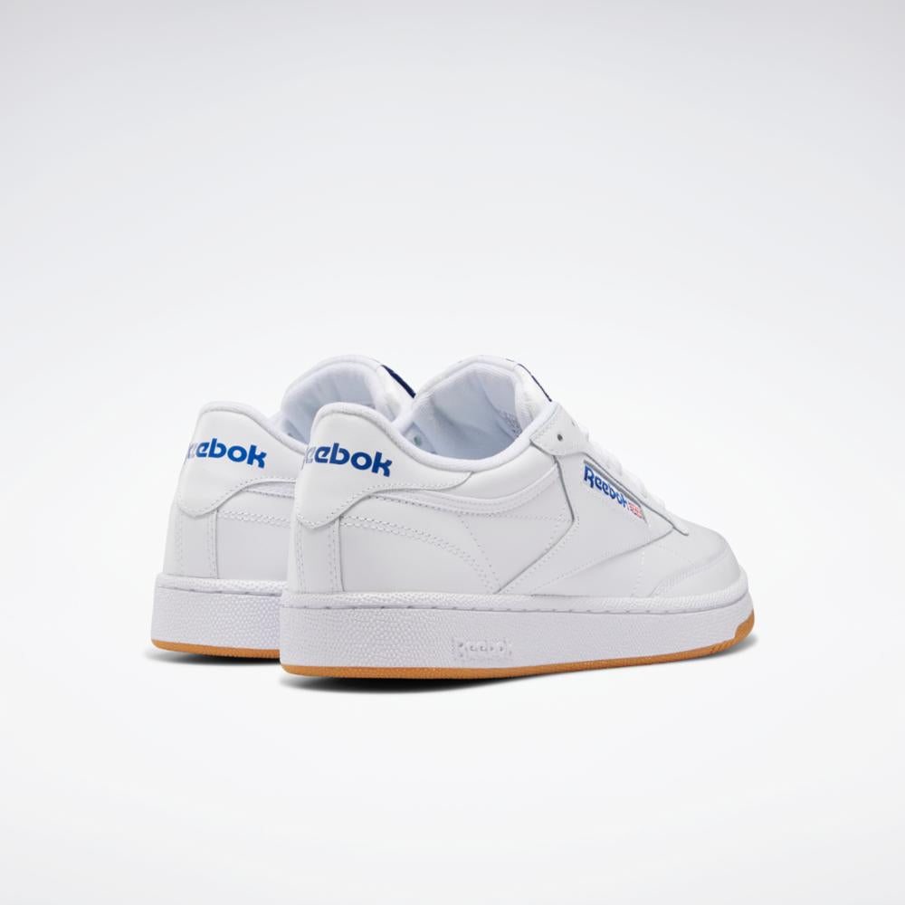 Reebok Club C 85 Men's White Royal Gum Leather Sneakers