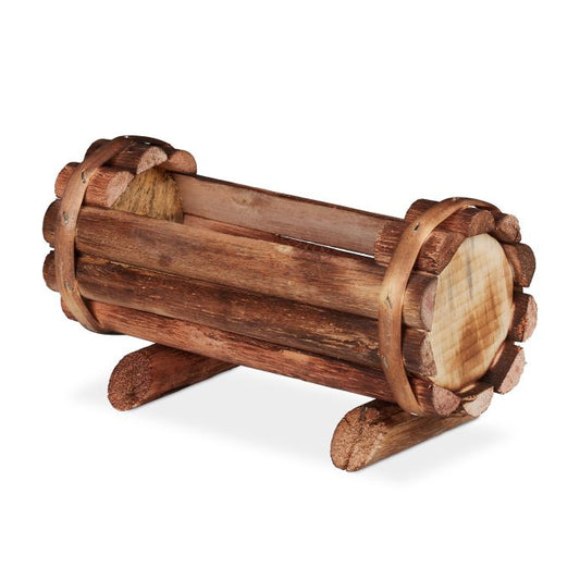 Decorative Flamed Wood Planters Set: Vintage Wheelbarrow & Half Barrel - Gomix Brands Outlet