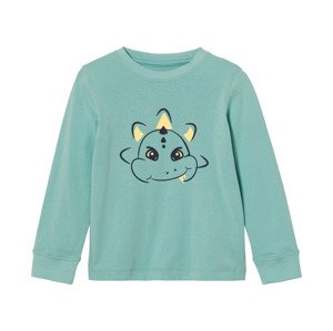 Lupilu Boys' Long Sleeve T-Shirt: Soft Cotton Ecoprint, UV Print, Turquoise