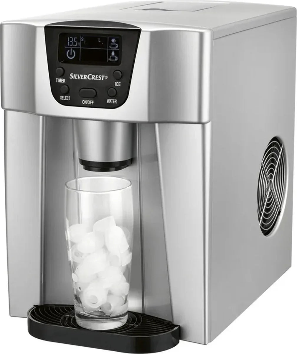 Silvercrest 130W Ice Maker and water dispenser : Fast, Two Sizes, Compact, and Portable Ice Machine - Gomix Brands Outlet