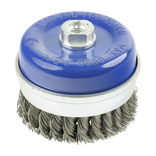Heavy-Duty 100mm Stainless Steel Twisted Knot Angle Grinder Cup Brush - Gomix Brands Outlet