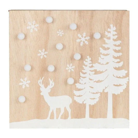 Livarno Square Wooden LED Light Decoration – Warm White Battery‑Powered - Gomix Brands Outlet