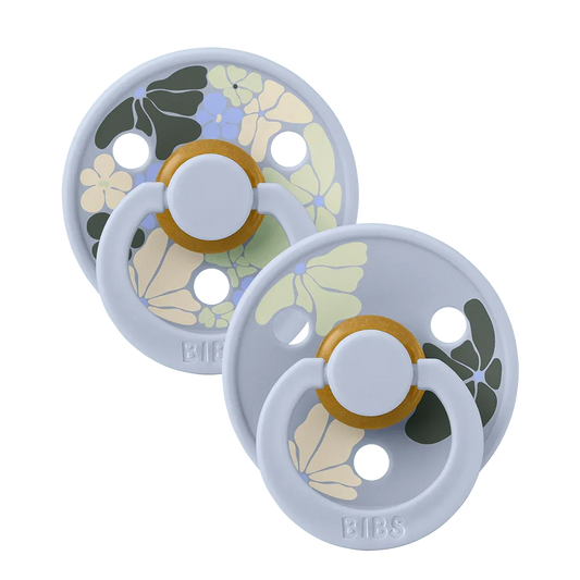 BIBS Studio Colour 2 Pack Morning Bloom Dusty Blue Mix Pacifiers - Gomix Brands Outlet