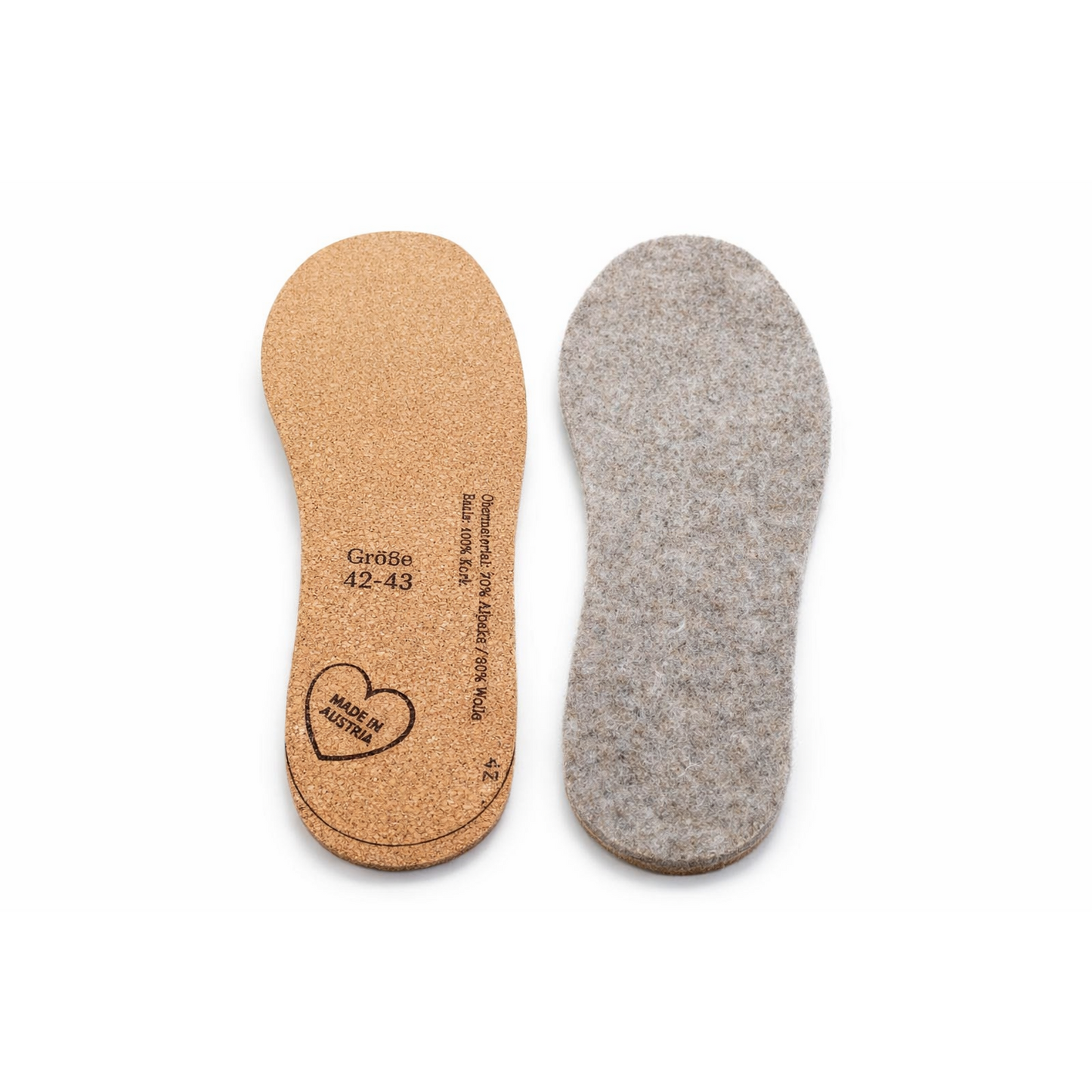 Alpaka Schuheinlage STRONG Alpaka-Filz Kork Insole