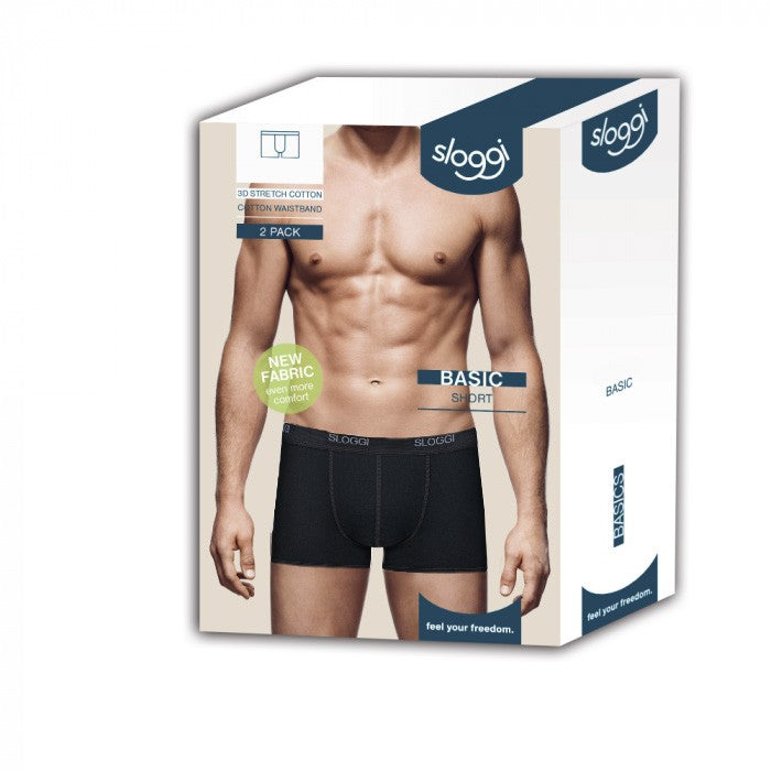 Sloggi Men's Basic Boxer Briefs 2-Pack, Ultimate Comfort, Black