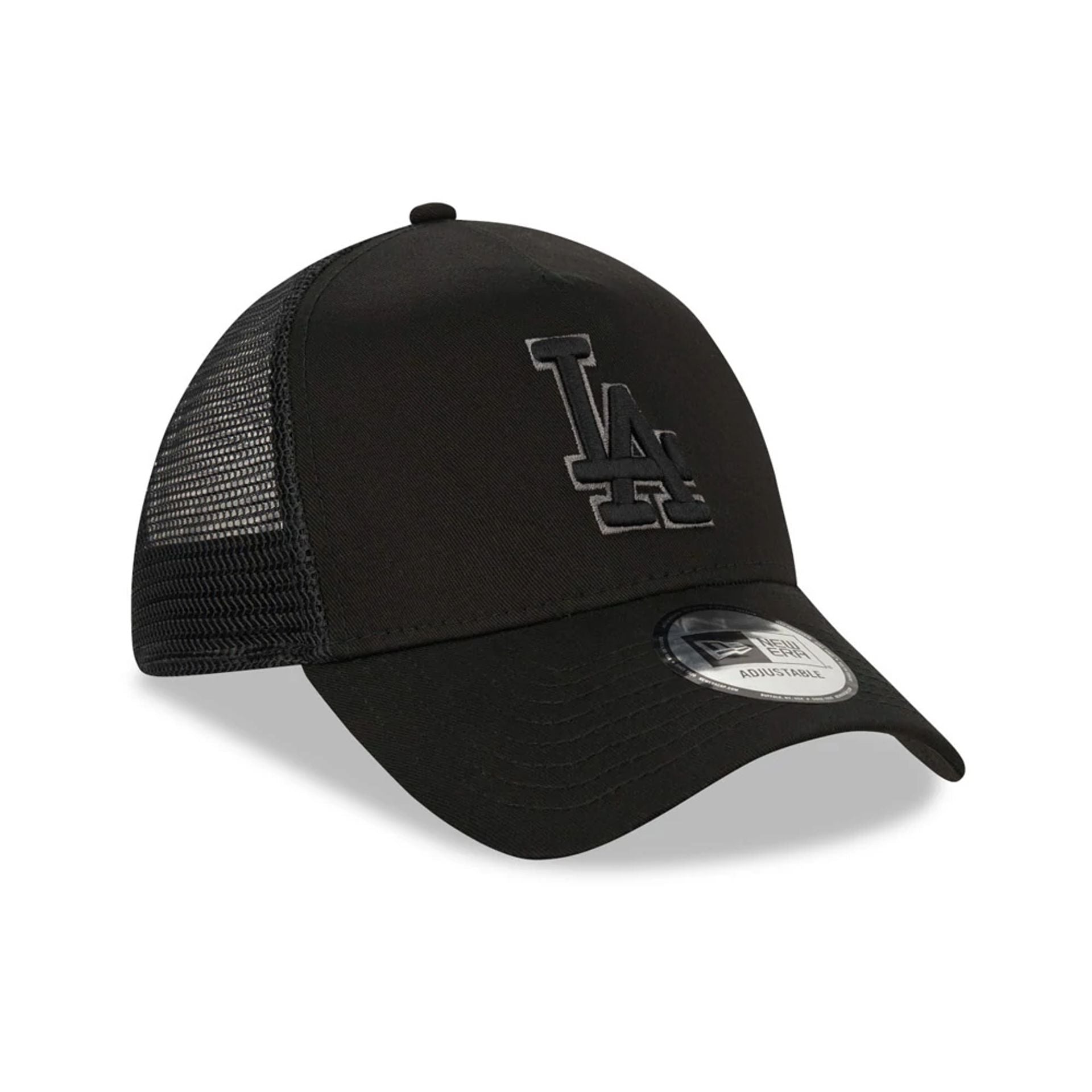 Official LA Dodgers Black Adjustable A-Frame Trucker Cap