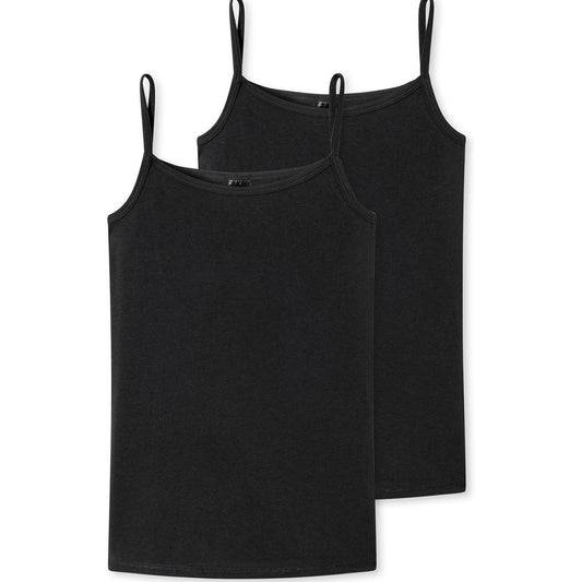 Schiesser Girls' Soft & Stretchy Spaghetti Strap Basic Camisoles 2-Pack