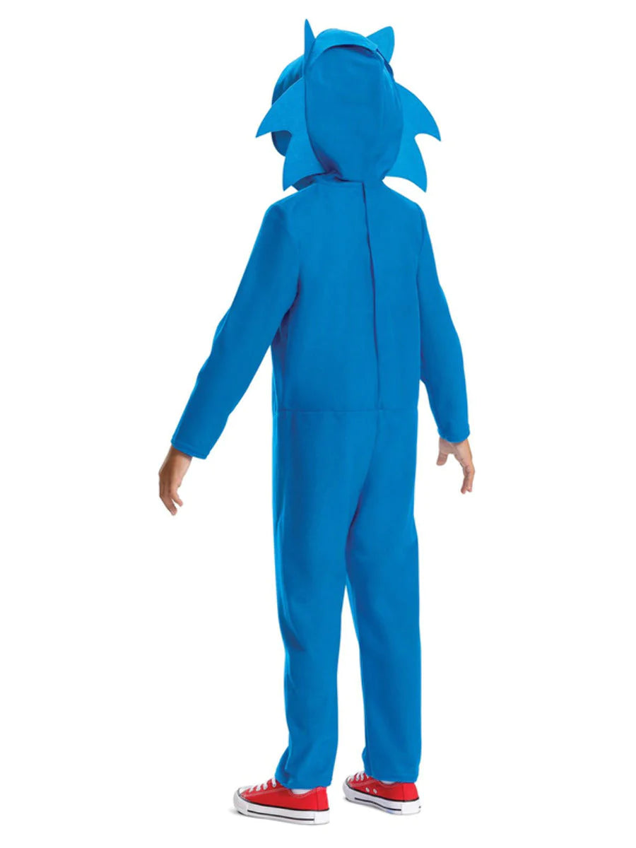 Sonic The Hedgehog Blue Hooded Jumpsuit Costume for Kids
