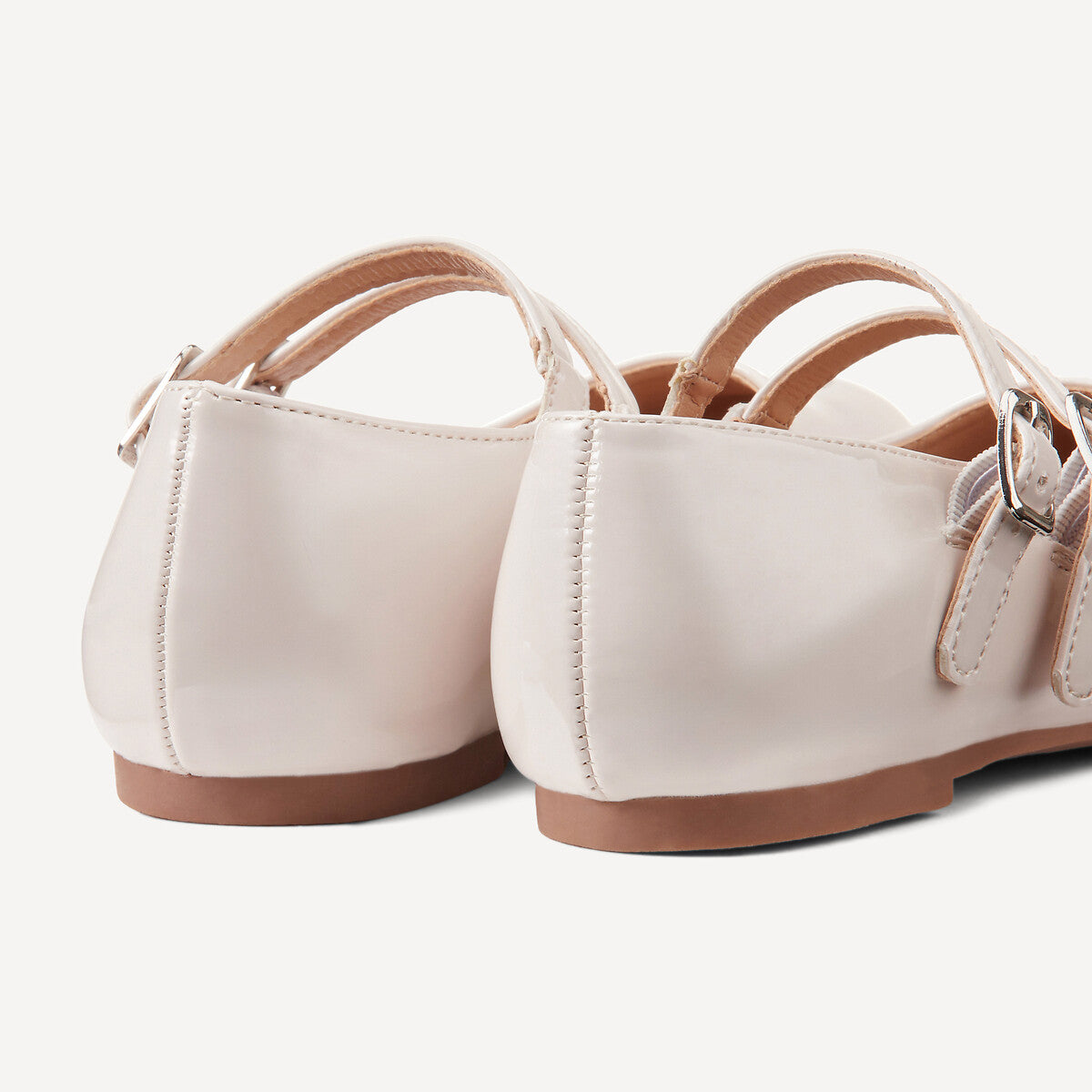 Pink Satin Double-Buckle Ballerina Shoes for Girls – La Redoute