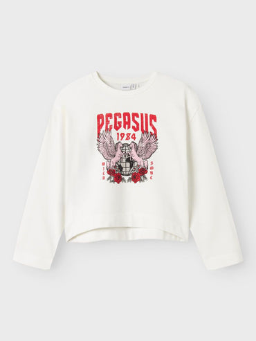 Girls' Soft Brushed Relaxed Fit Graphic Sweatshirt - Cotton Blend Pullover