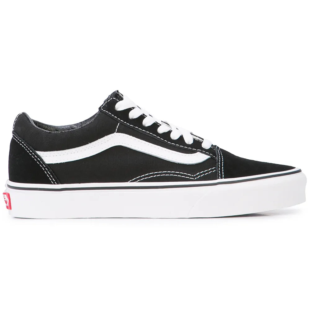Vans Old Skool Classic Black White Canvas Suede Low-Top Sneakers for Women