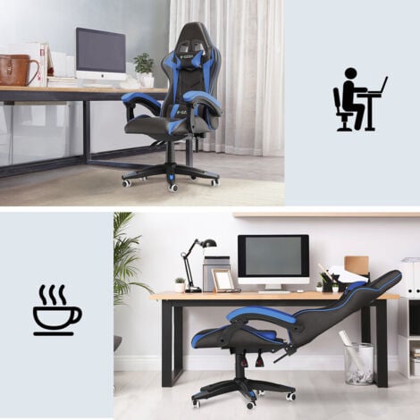 Ergonomic Racing Gaming Chair: Adjustable Height, Lumbar Support, PU Leather, Swivel