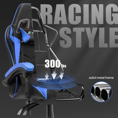 Ergonomic Racing Gaming Chair: Adjustable Height, Lumbar Support, PU Leather, Swivel