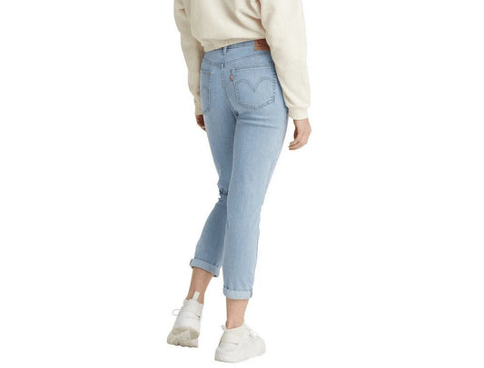 Levi's Women's Boyfriend Mid-Rise Cropped Light Blue Jeans - Gomix Brands Outlet