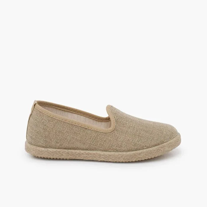 Boys' Classic Linen Dress Espadrilles with Comfortable Insole and Flexible Sole - Gomix Brands Outlet