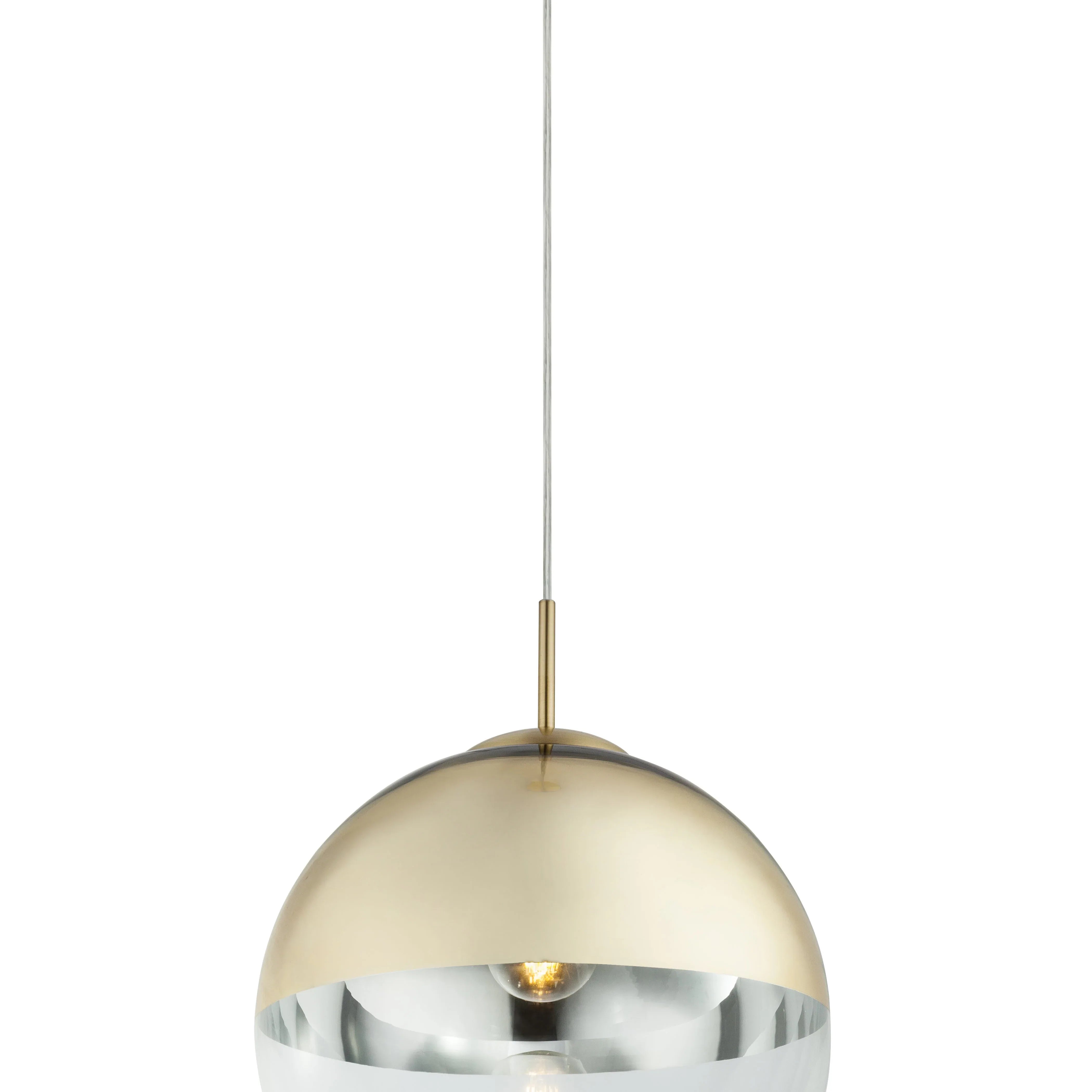 Varus Modern Gold Metal Glass E27 Pendant Light - 30cm Diameter - Gomix Brands Outlet