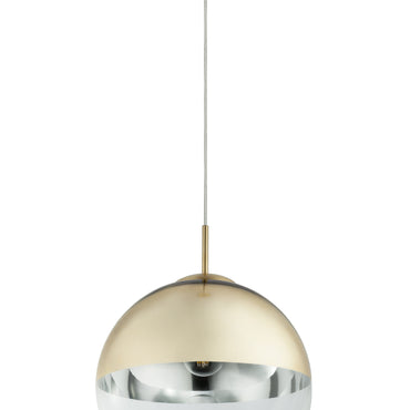 Varus Modern Gold Metal Glass E27 Pendant Light - 30cm Diameter