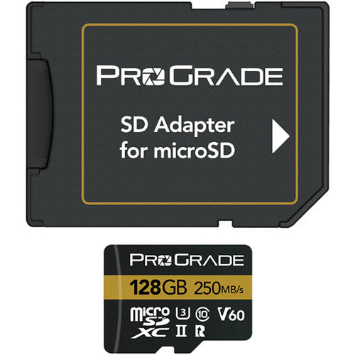 ProGrade Digital V60 128GB microSD Card – 250MB/s Read, 130MB/s Write