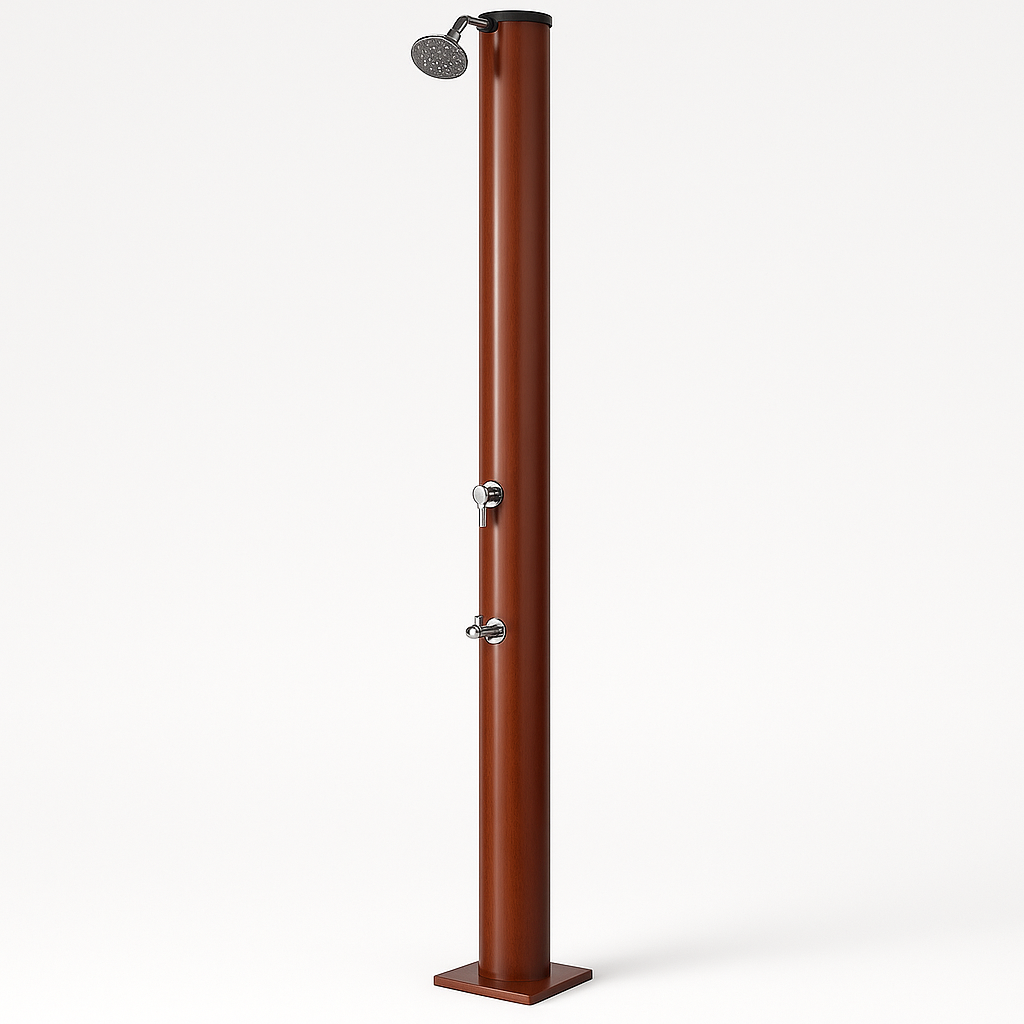 GRE 32-Liter Wood-Look Solar Shower, Foot Faucet, Outdoor Pool Garden