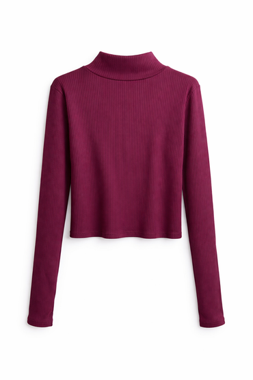 Arizona Jean Co Ribbed Mock Neck Long Sleeve Top – Soft Casual Women's Blouse