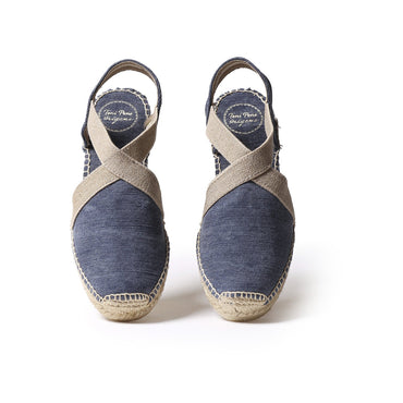 Toni Pons Verdi Women's Navy Canvas Platform Wedge Espadrille Heels