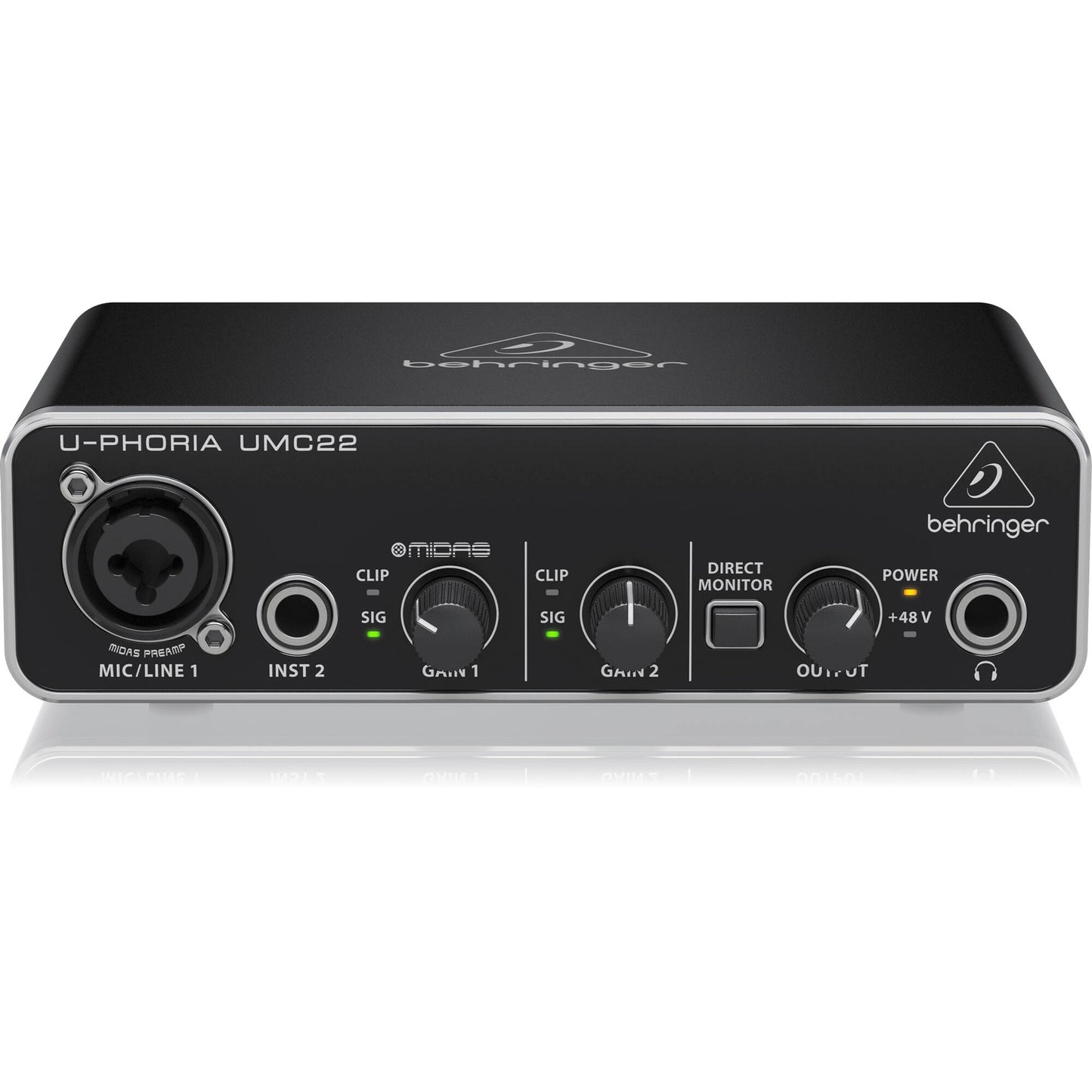 Behringer UMC22 Audiophile 2x2 USB Interface: Midas Preamp, Studio Quality Sound